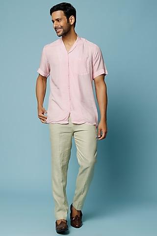 pink muslin silk shirt