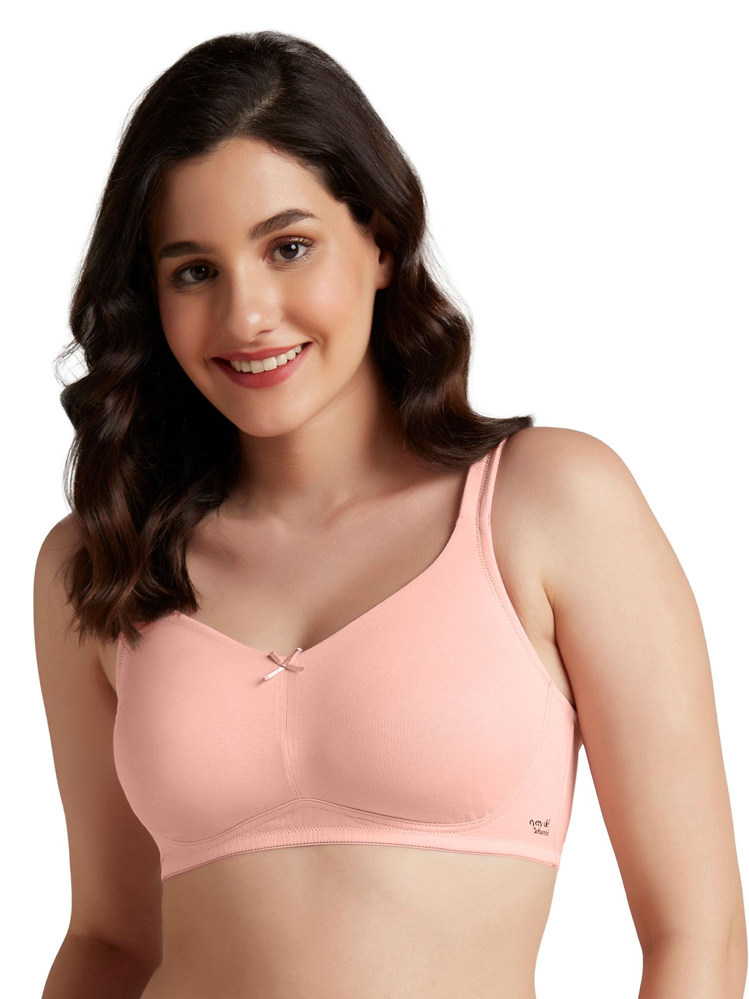 pink non padded non-wired dreamy comfort support bra