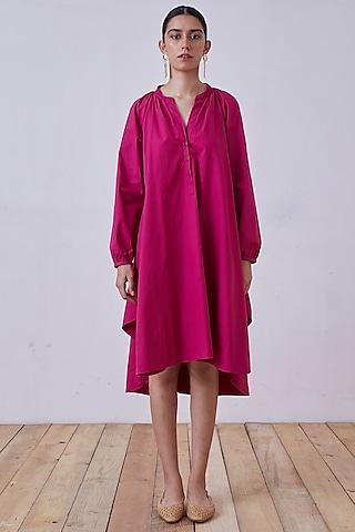 pink organic cotton cambric a-line dress