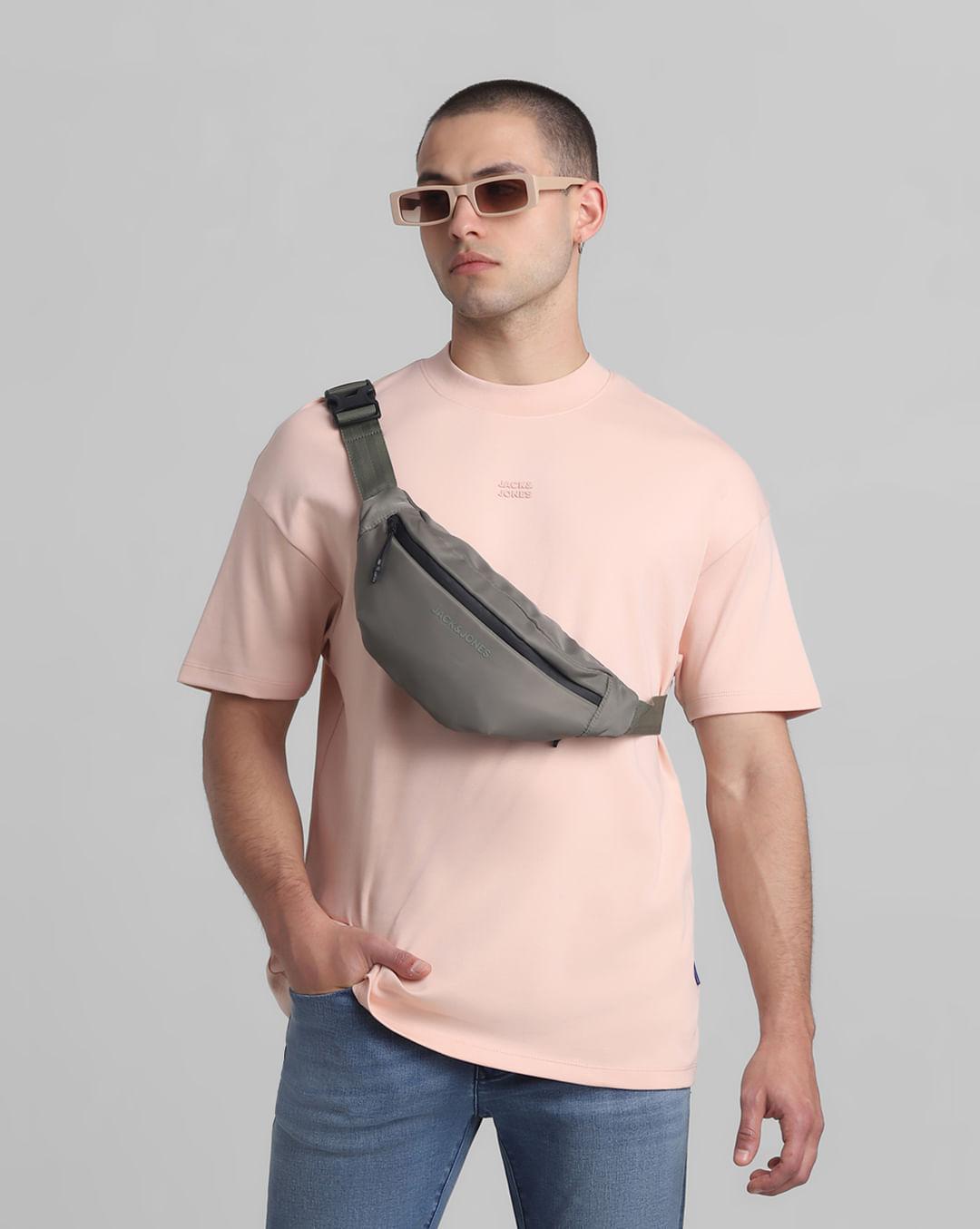 pink oversized crew neck t-shirt