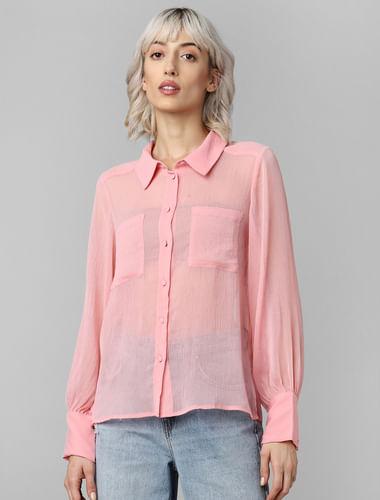 pink patch pocket shirt