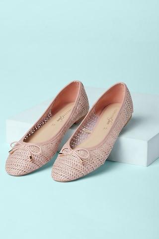 pink patterned casual women ballerinas