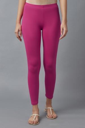 pink peacock cotton lycra cropped tights