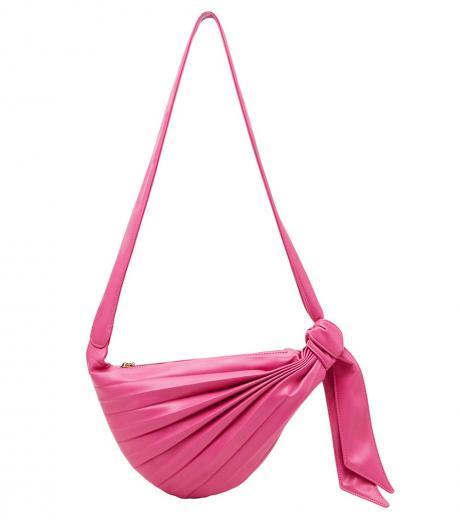 pink pleats & thank you sling large crossbody bag