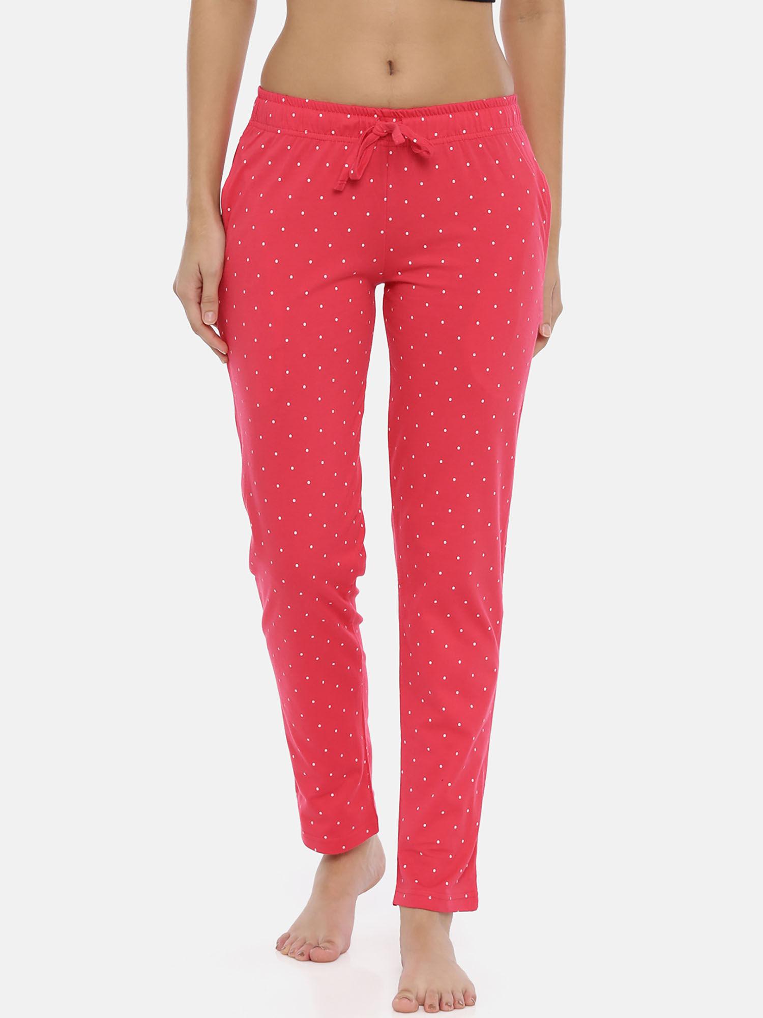 pink polka dot printed lounge pant