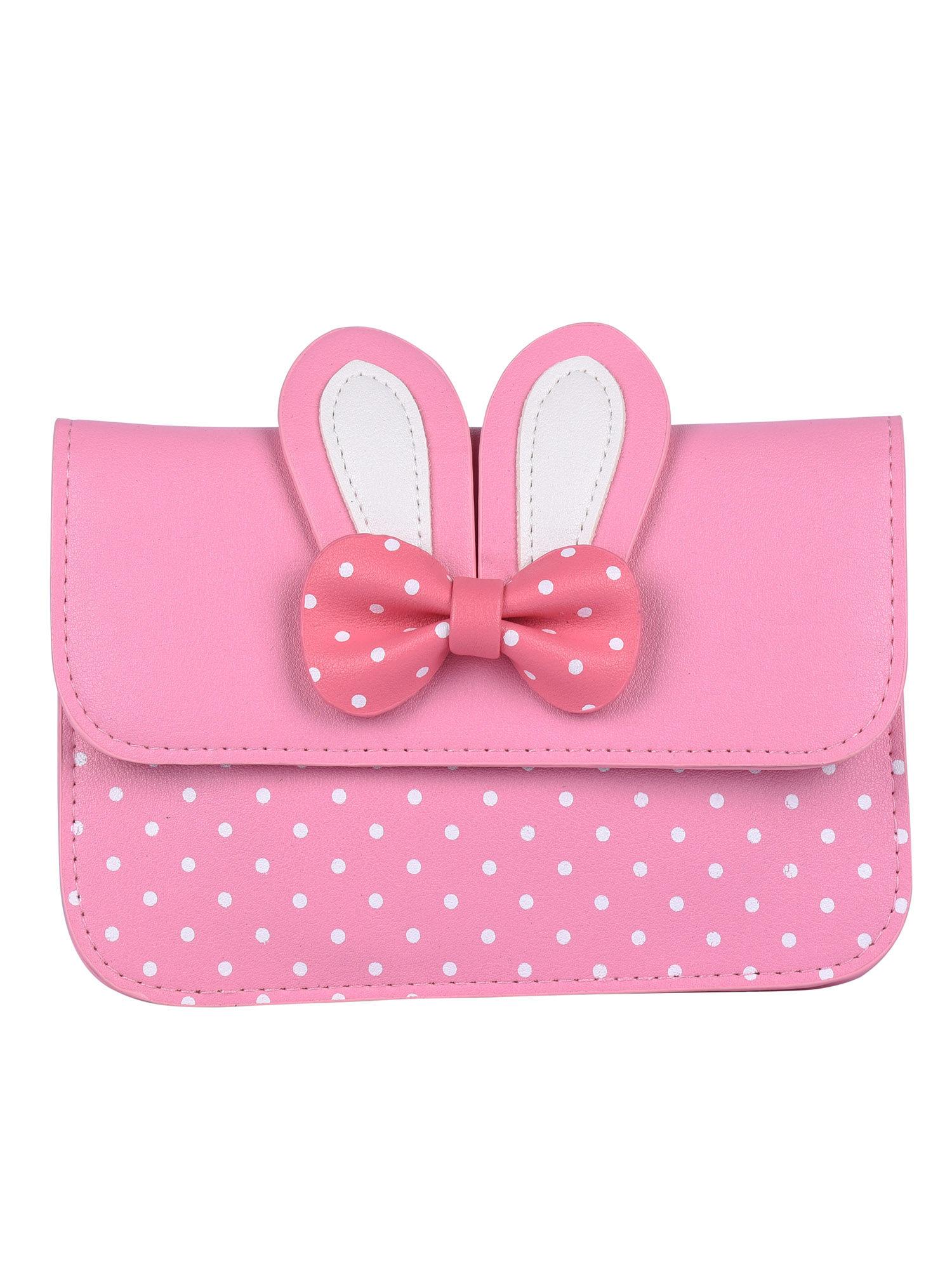 pink polka dot sling bag