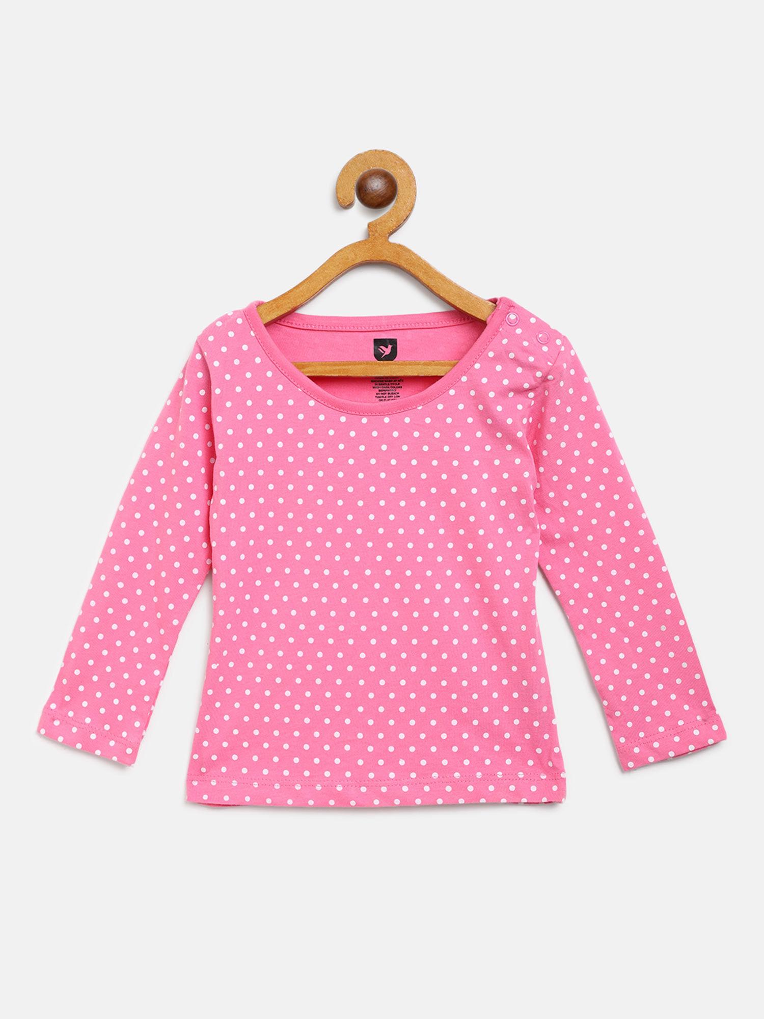 pink polka dots top