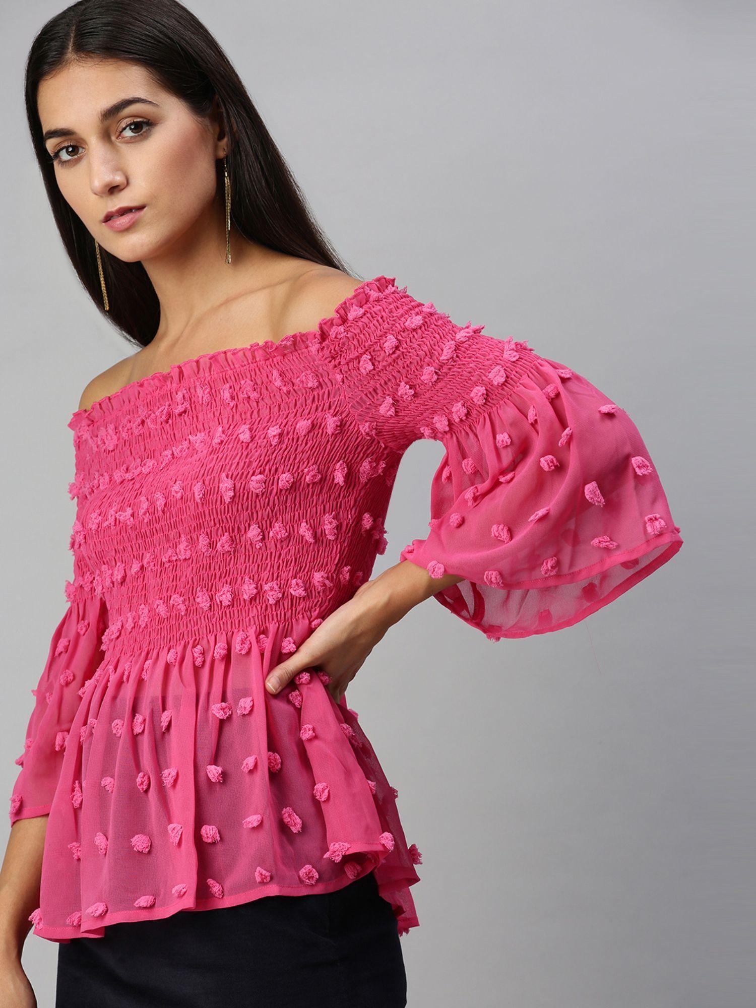 pink polyester top