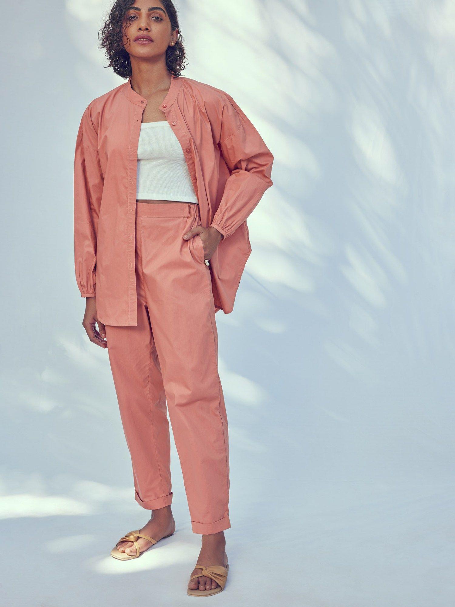 pink poplin oversized shirt