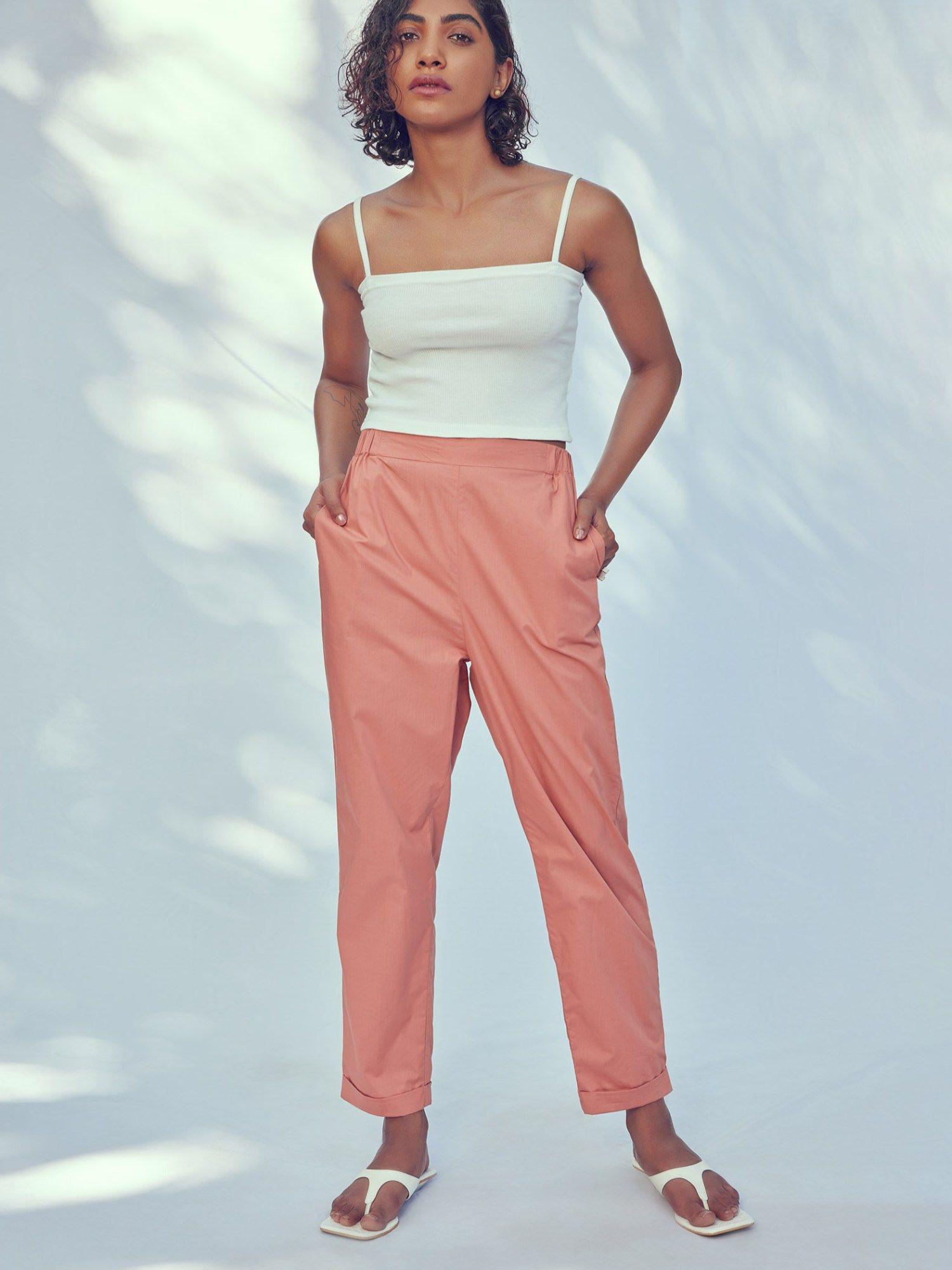 pink poplin pant