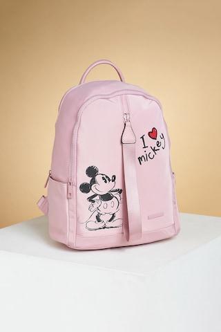 pink print casual nylon women backpack
