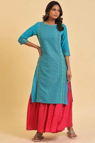 pink printed ankle-length ethnic women loose fit sharara