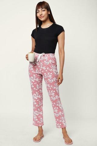 pink printed ankle-length sleepwear women comfort fit pyjama