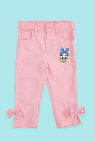 pink printed full length casual baby regular fit jeans