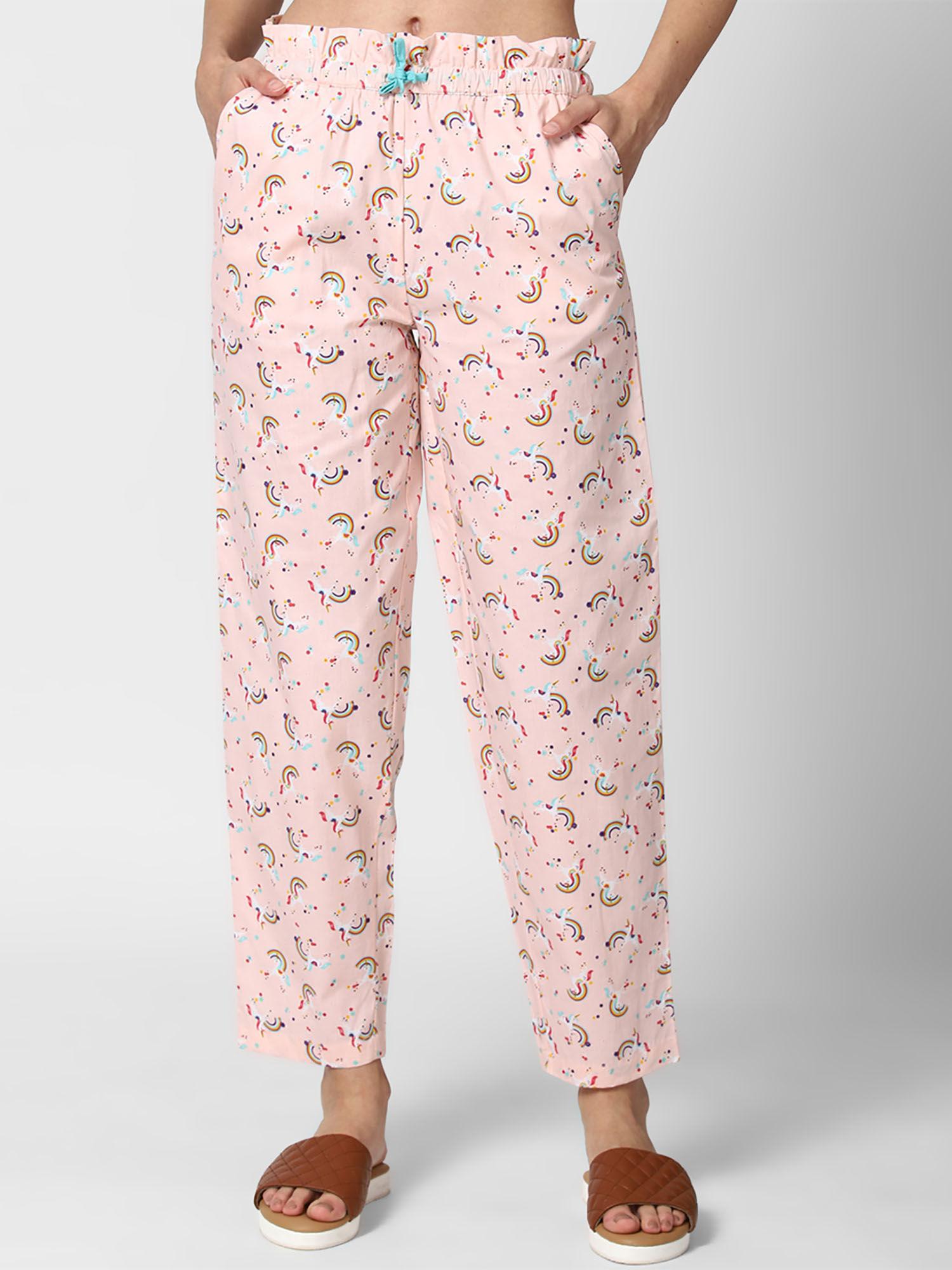 pink printed graphic pant