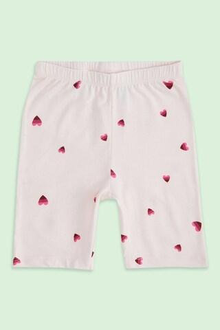 pink printed knee length casual girls regular fit shorts