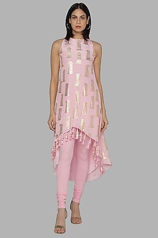 pink printed tunic