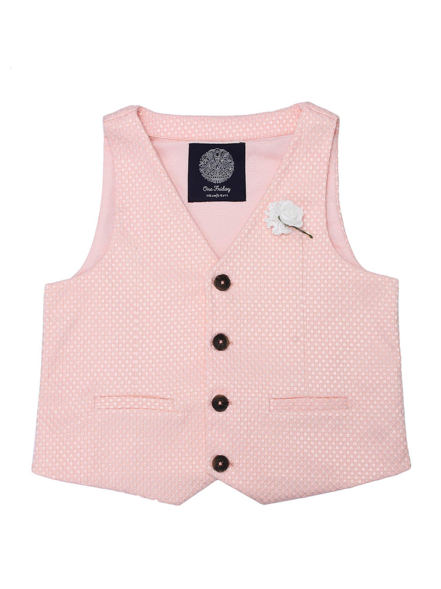 pink printed waistcoat