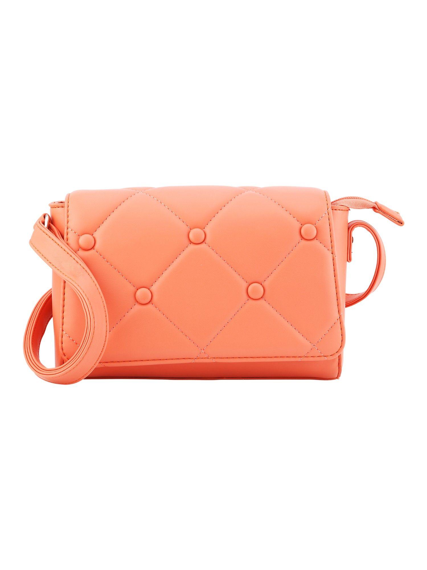 pink punch quilted sling bag for women