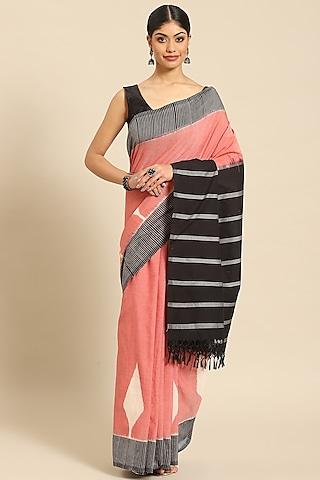 pink pure cotton ikat handloom saree