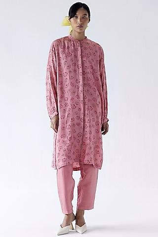 pink pure silk tunic