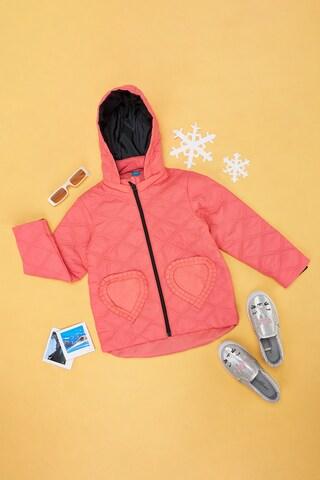 pink quilted casual full sleeves girls regular fit jackets