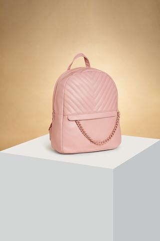 pink quilted casual pu women backpack