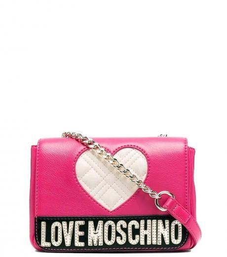 pink quilted heart mini crossbody bag