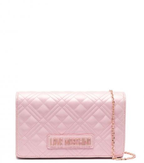 pink quilted small crossbody bag