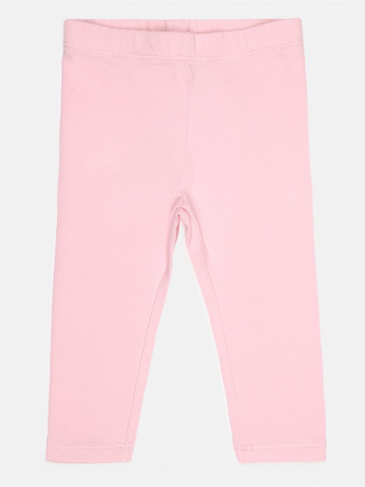 pink regular fit solid leggings