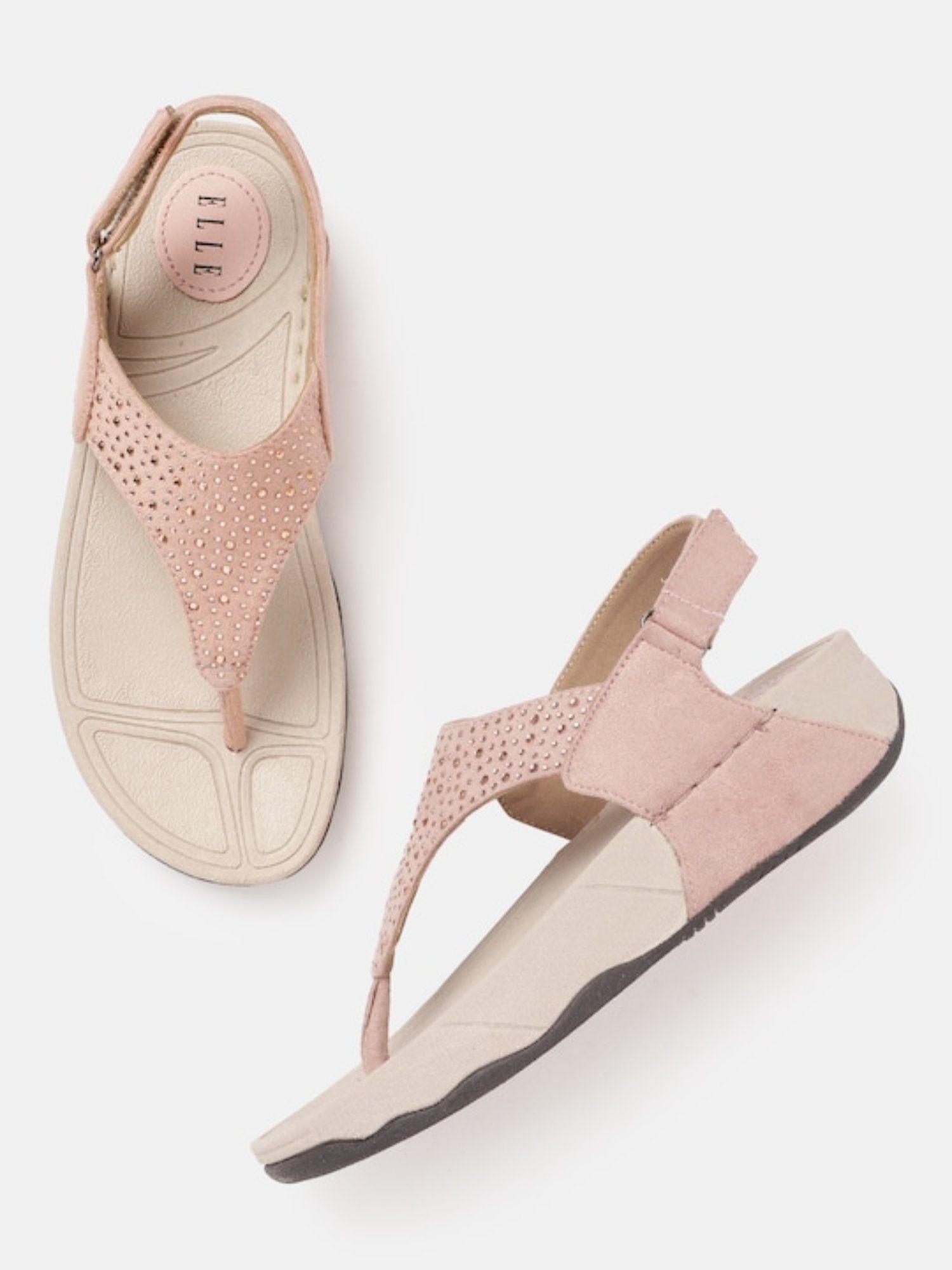 pink round toe casual wear sandals