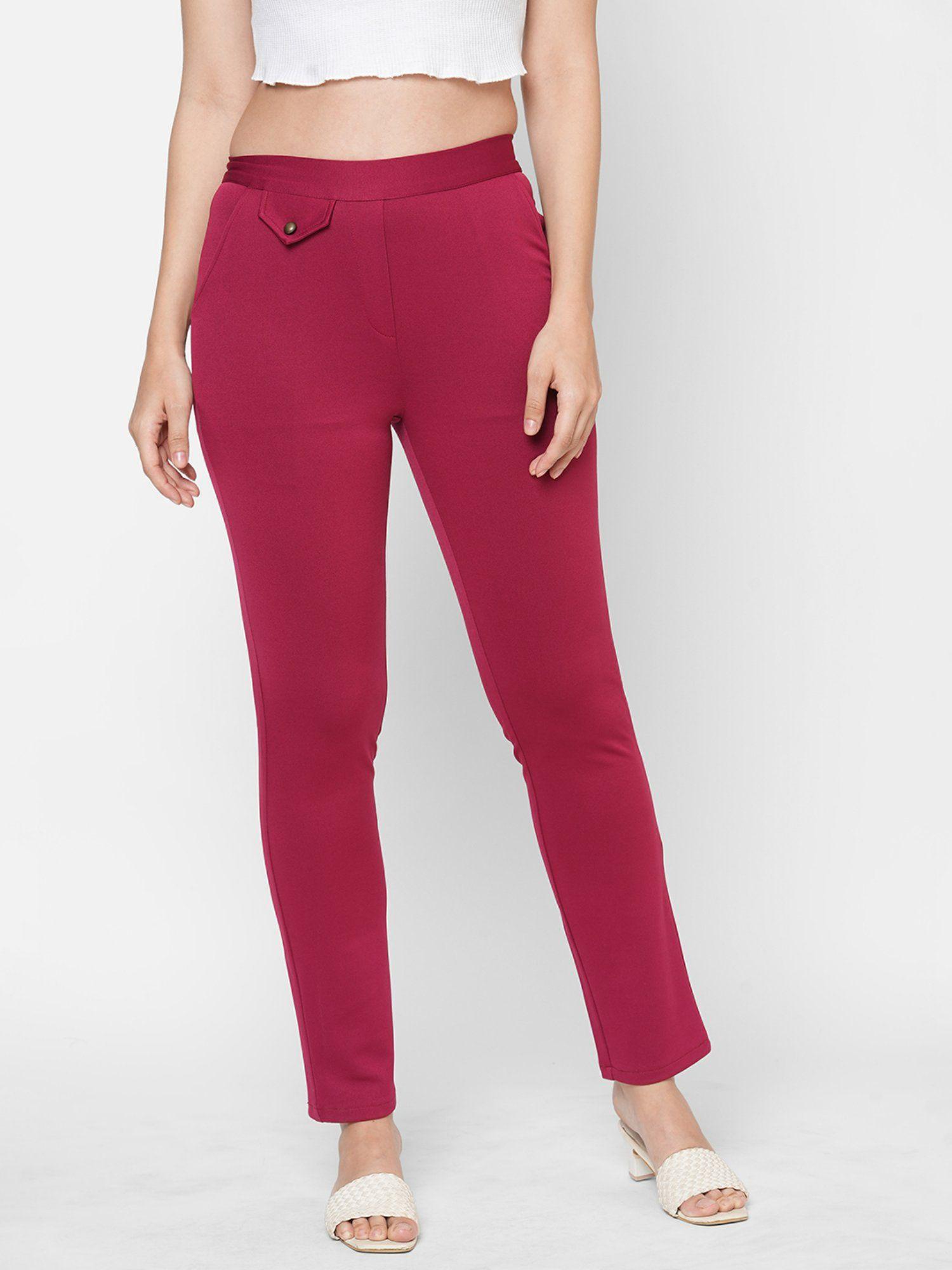 pink scuba full length tapered trouser