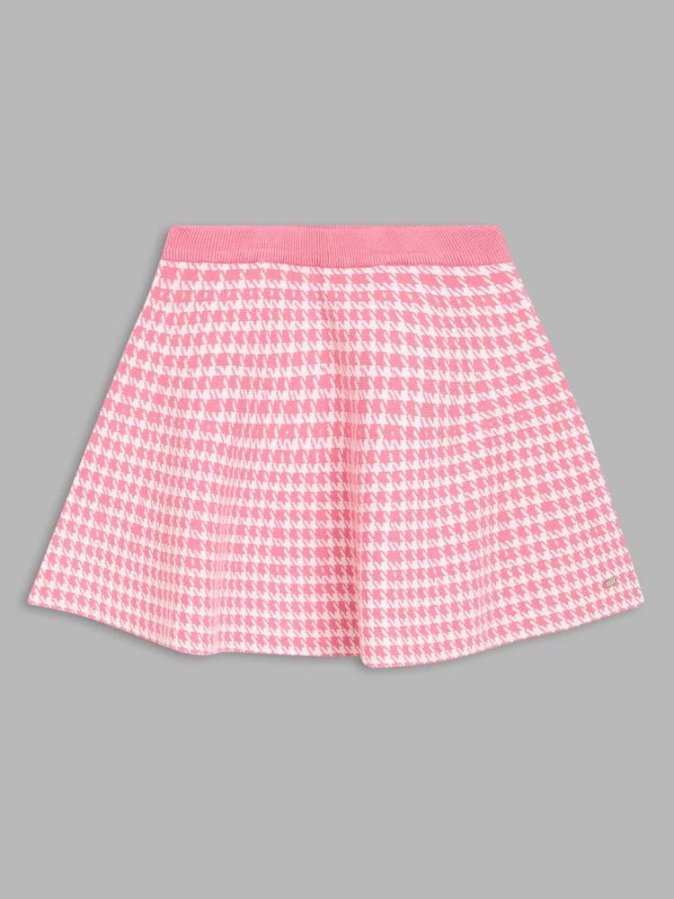 pink self-design regular fit skirt