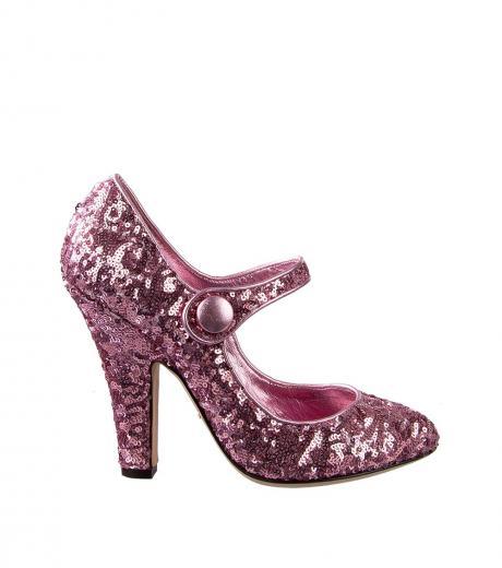 pink sequined mary janes heels