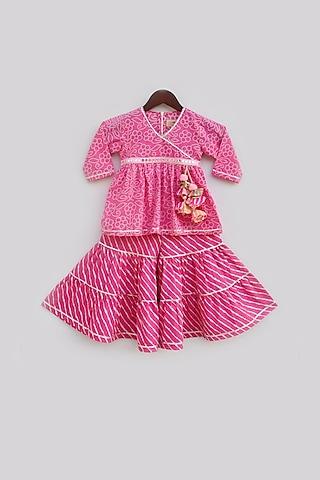 pink sharara set with embellished for girls