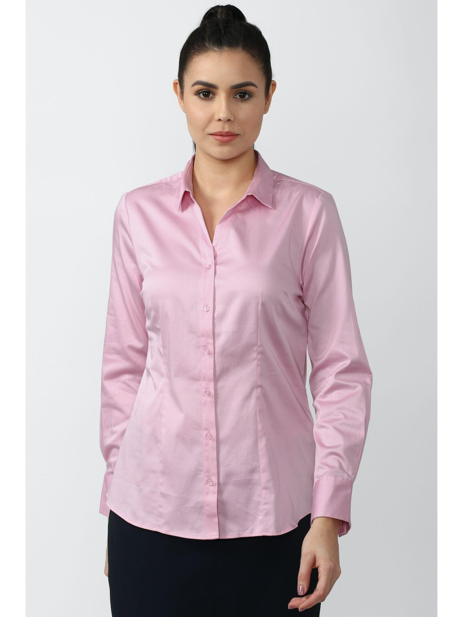 pink shirt solid-plain