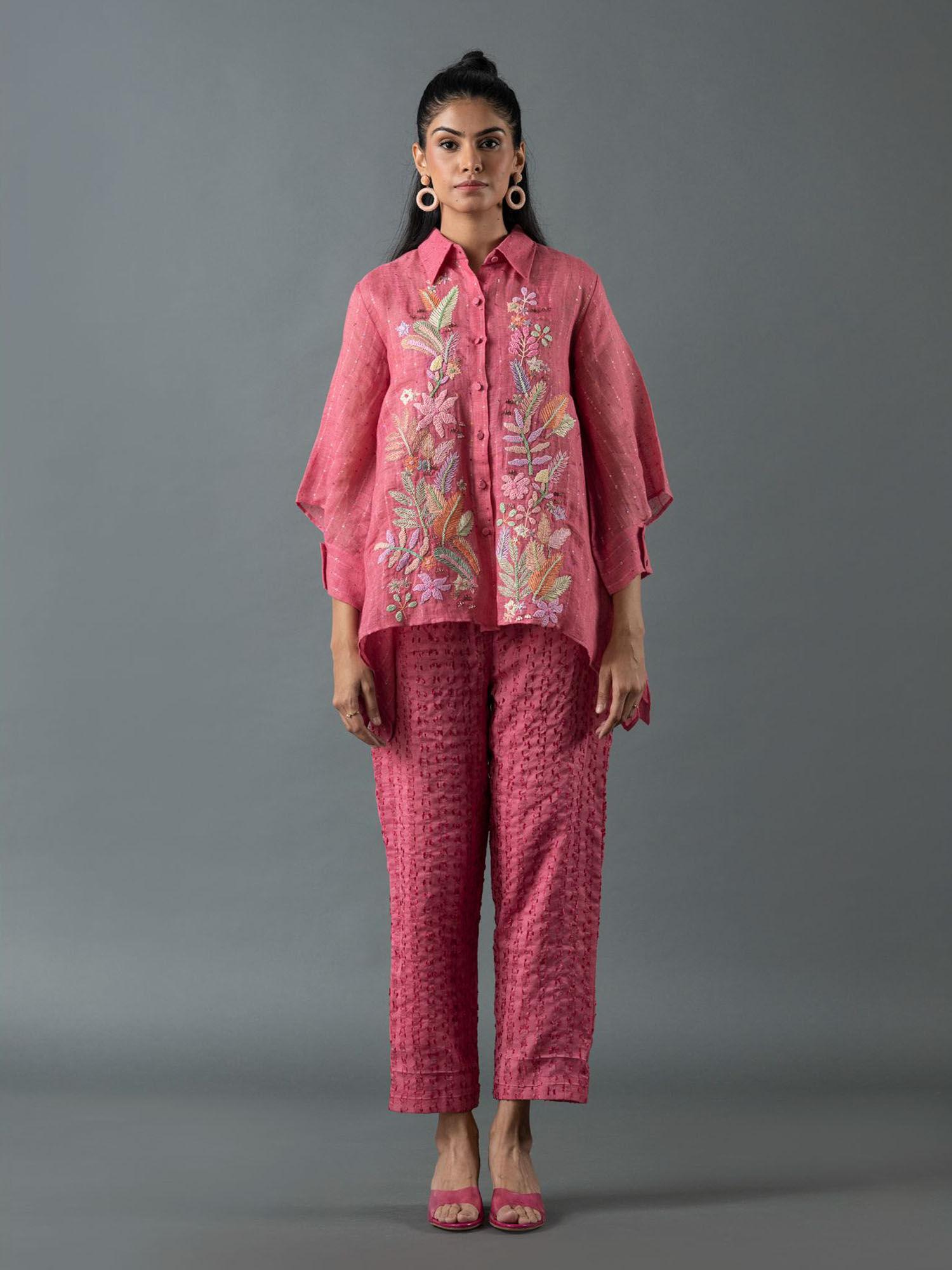 pink shirt with pant (set of 2)