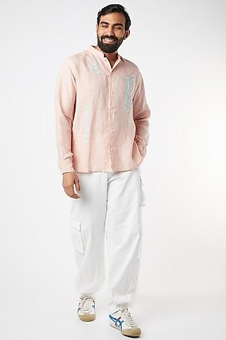 pink shirt with patch work