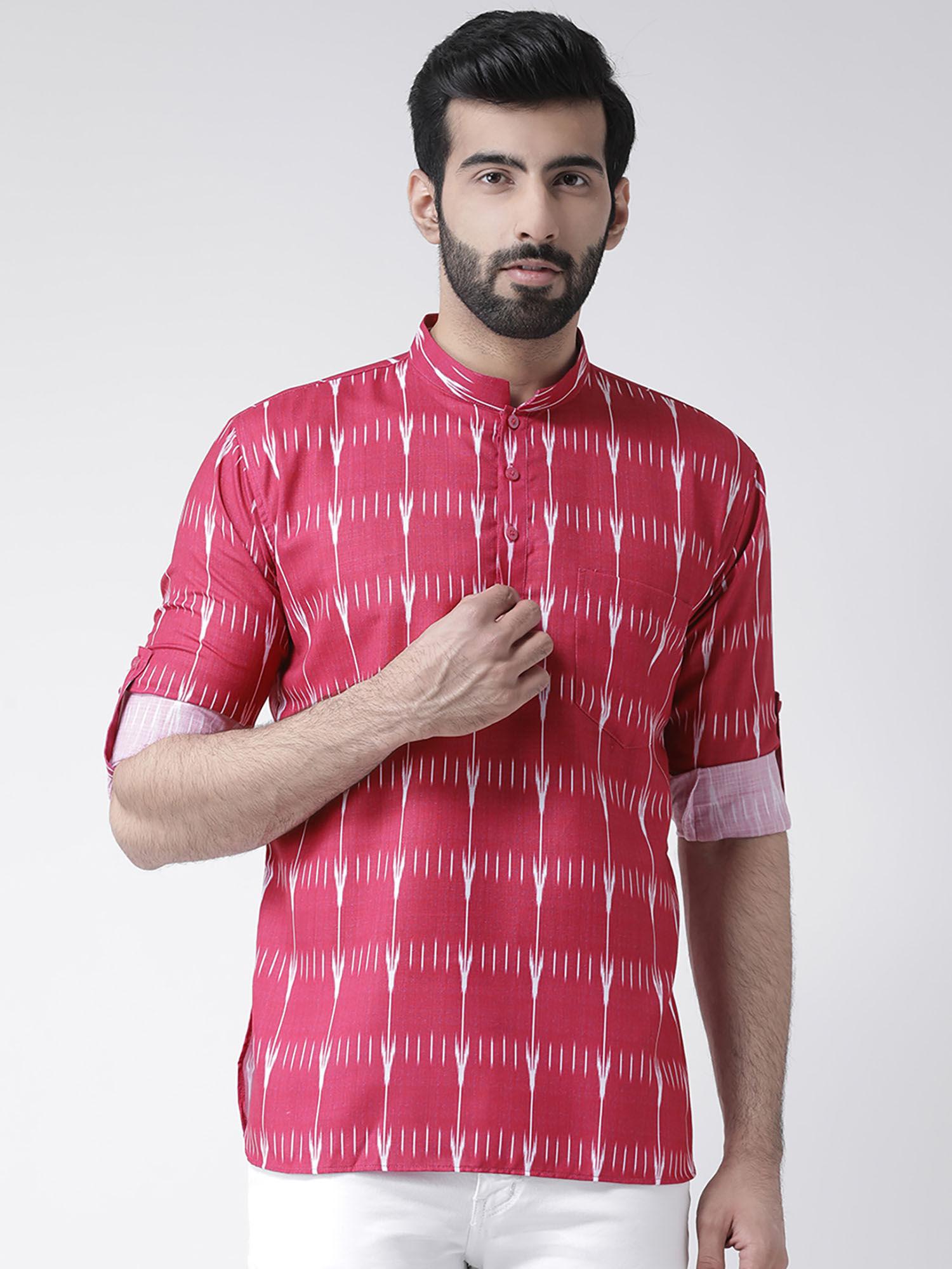 pink short shirt style kurta