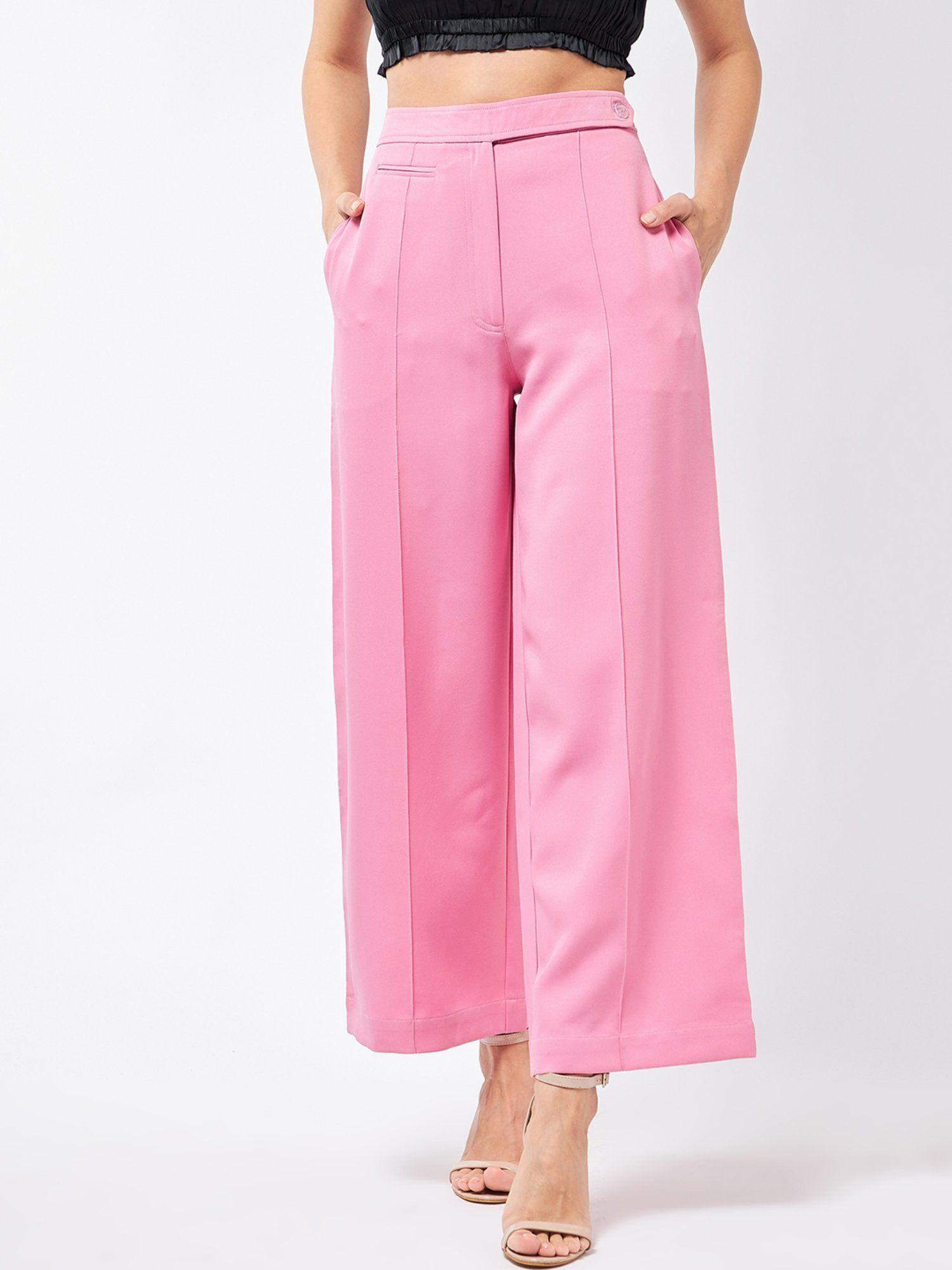 pink side buttons pants