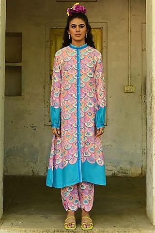 pink silk kurta set