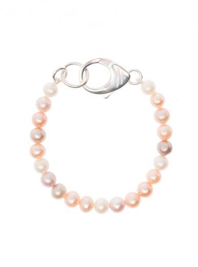 pink silver pearls bracelet