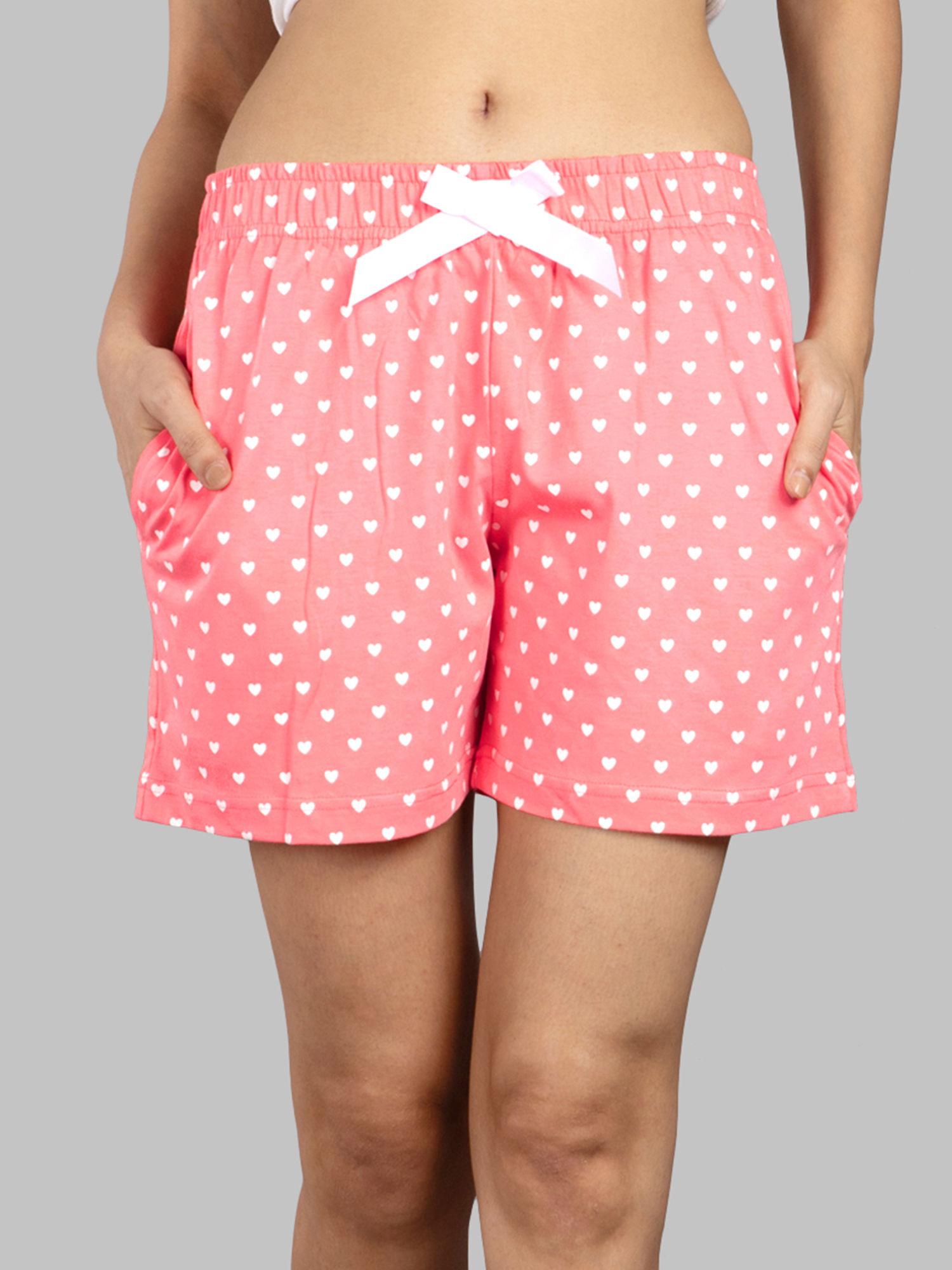 pink single col heart shorts - pink