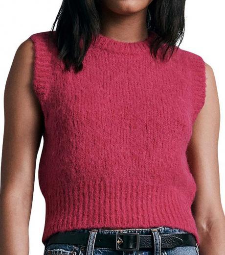 pink sleeveless vest sweater