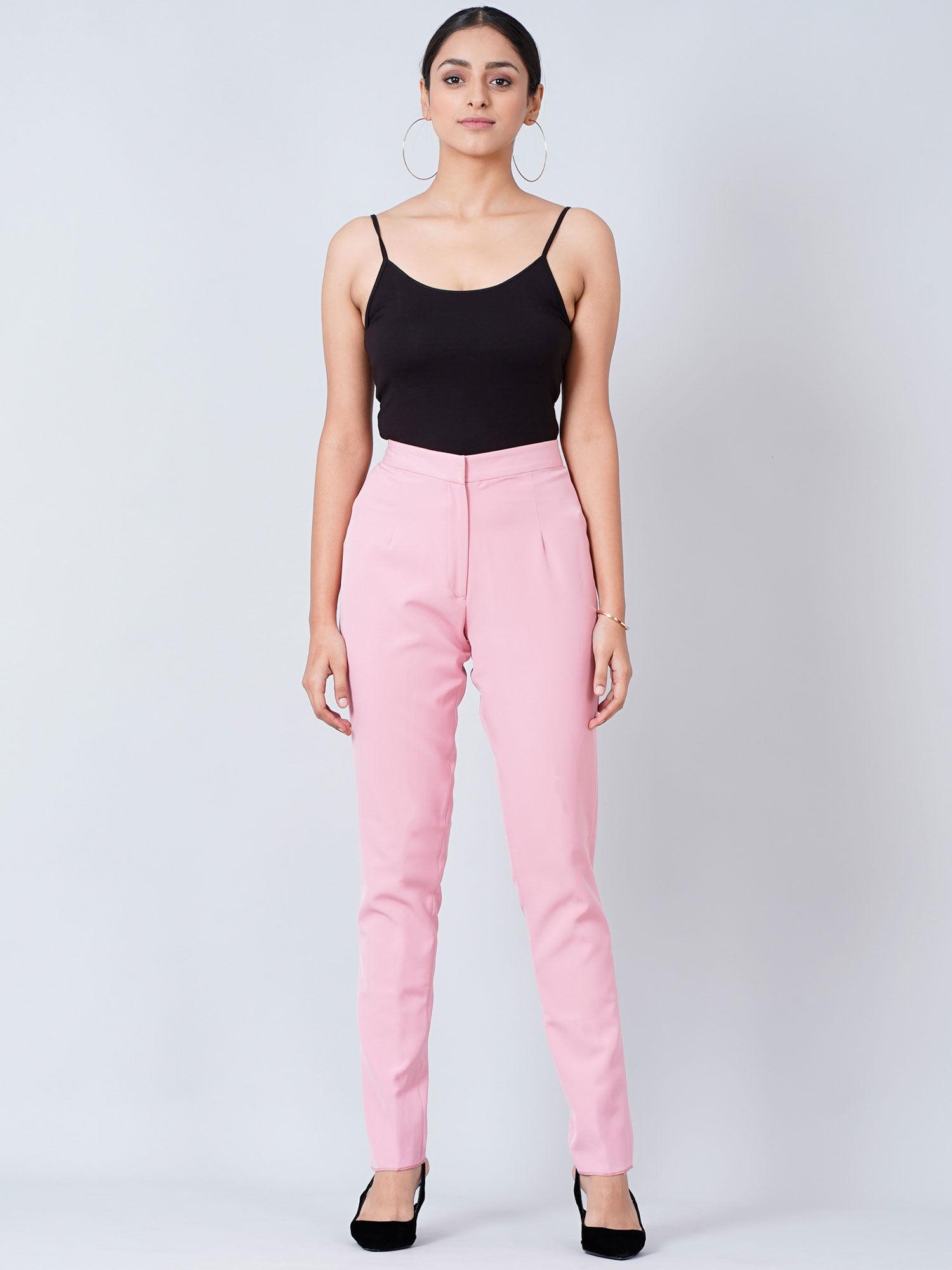 pink slim fit pants