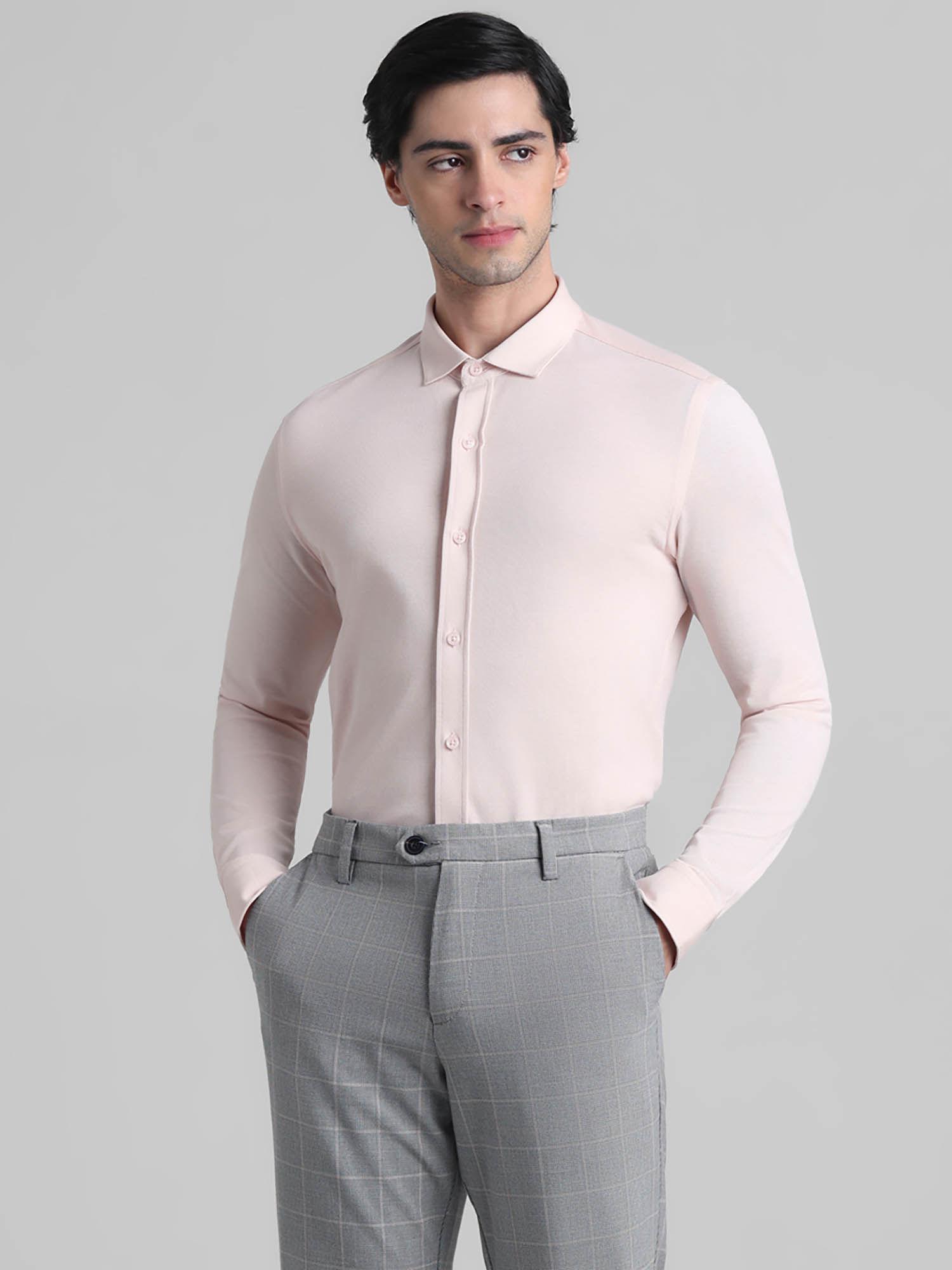 pink slim fit shirt