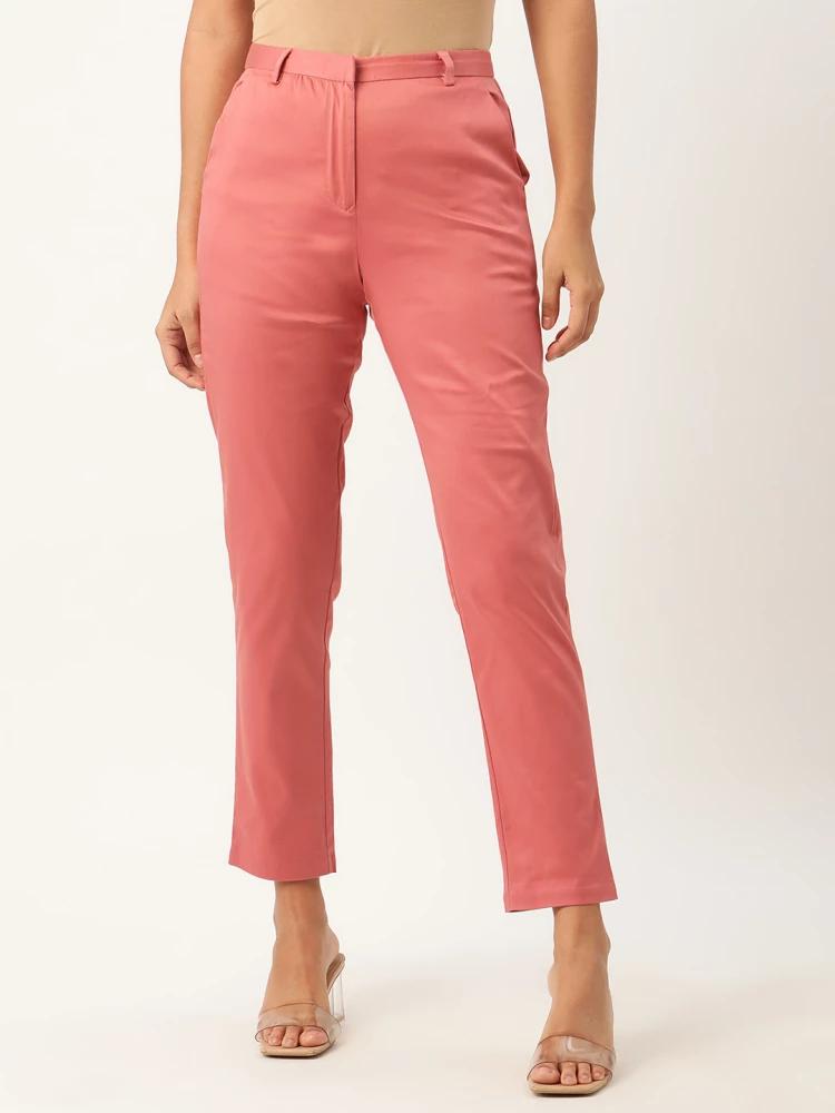 pink slim fit trouser