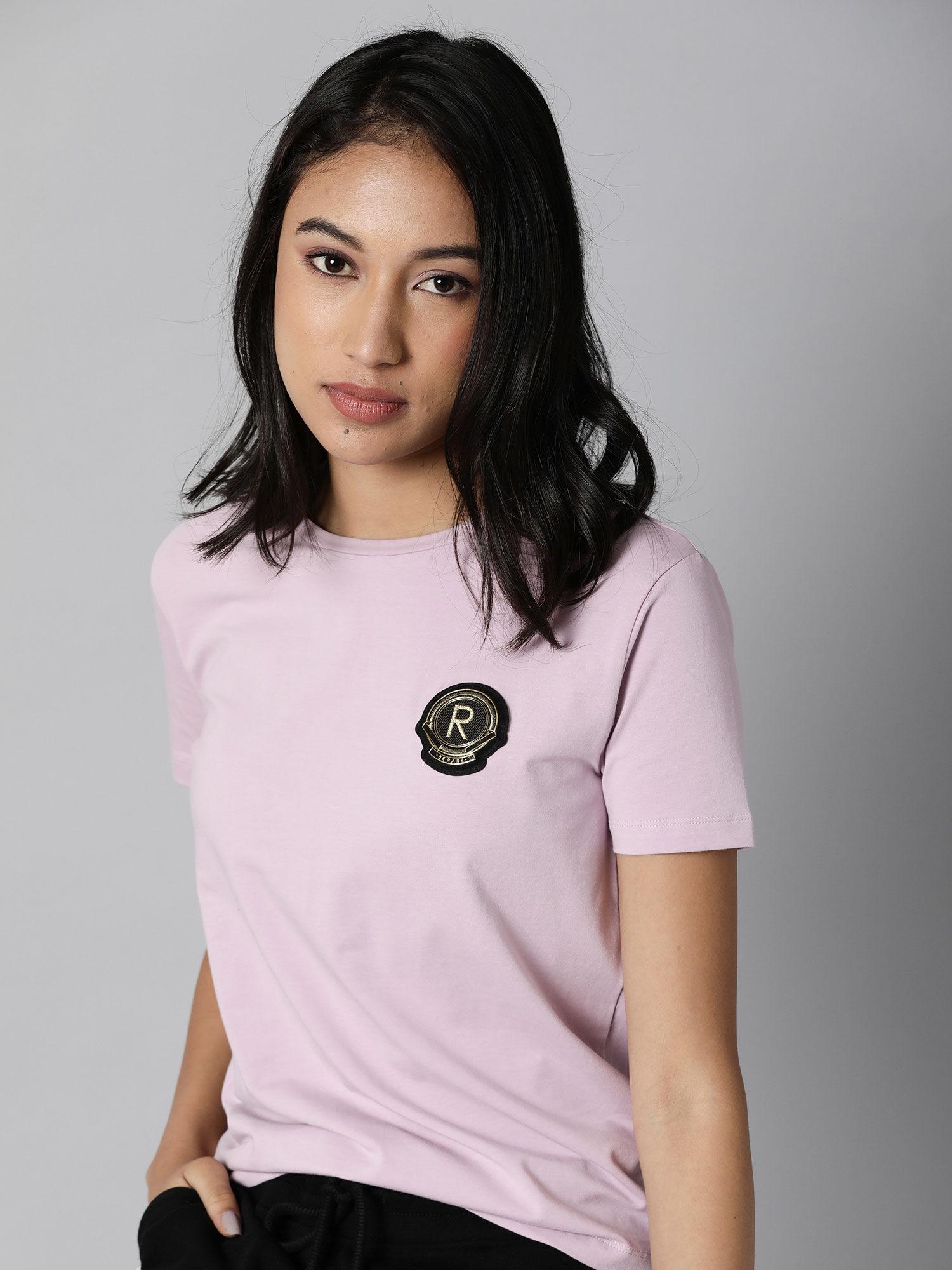 pink solid/plain t-shirt