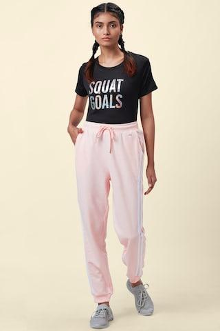 pink solid ankle-length active wear women regular fit joggers