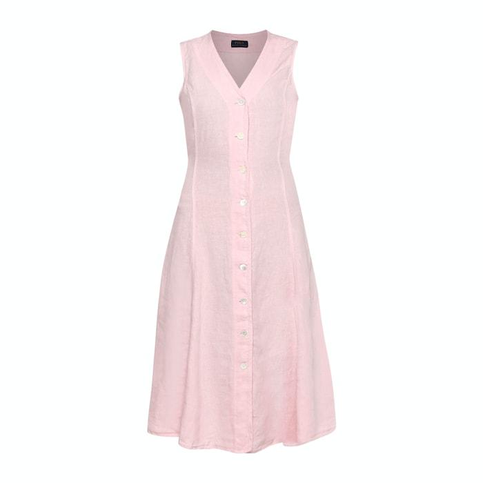 pink solid casual dress